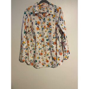 Croft & Barrow Womens Plus 2X Floral Button-Down Shirt Cottagecore Fairy Artsy